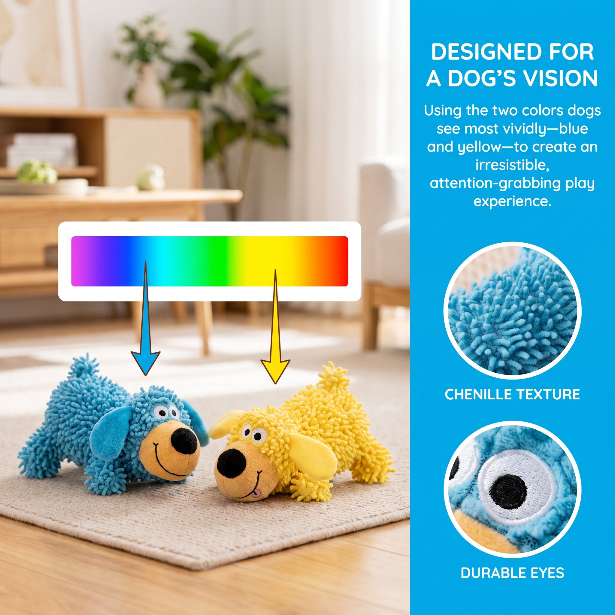 Squeaky Plush Dog Toy – Interactive Chew Mop