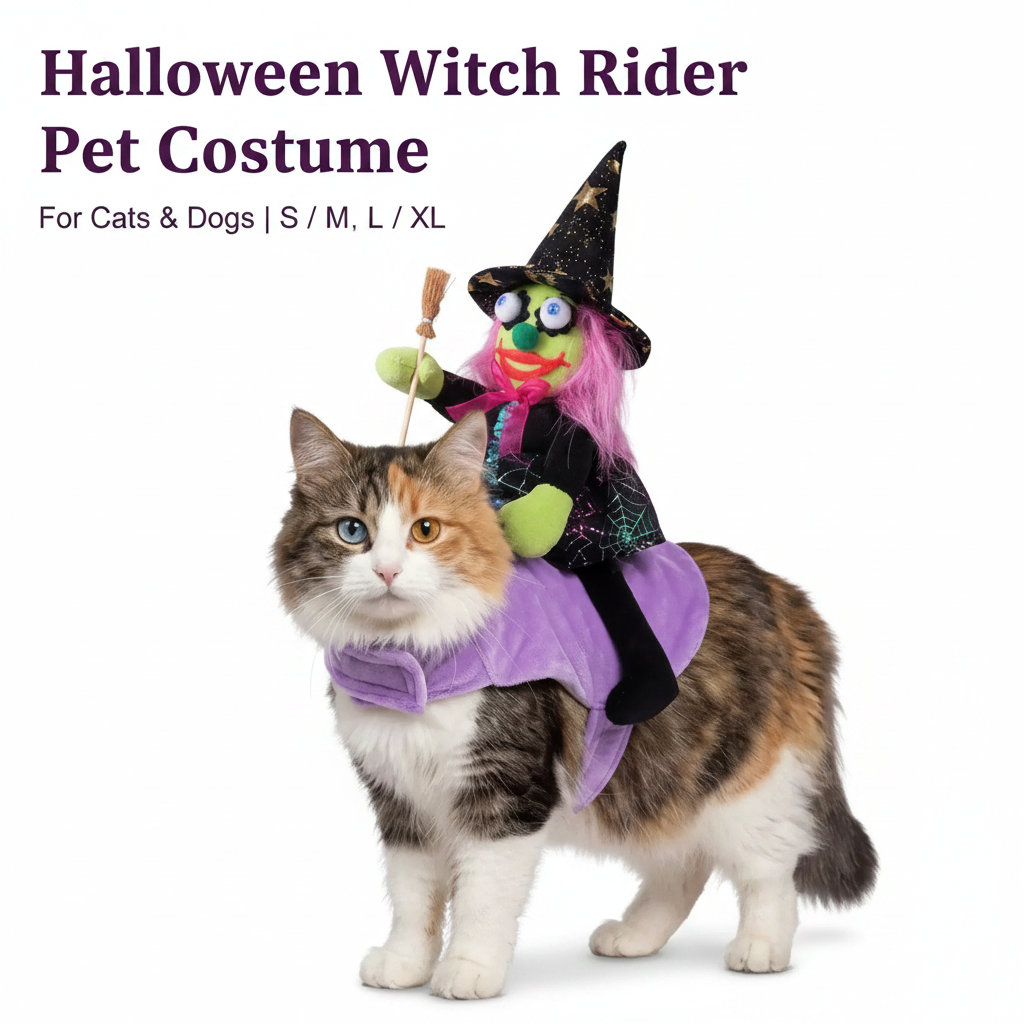 Halloween Witch Rider Pet Costume - Main Image