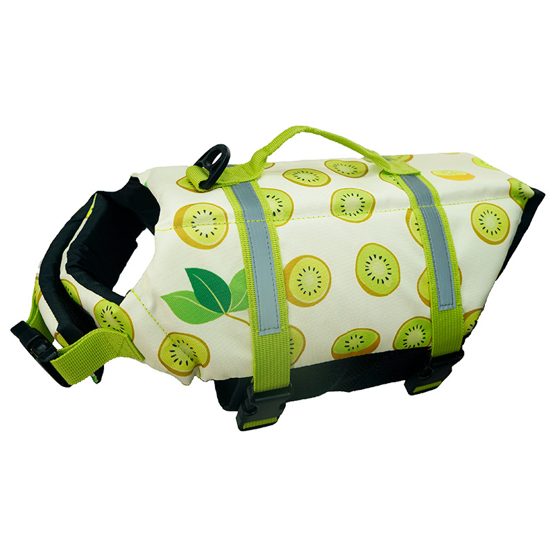 Dog life jacket kiwi fruit pattern – fun swim vest for dogs