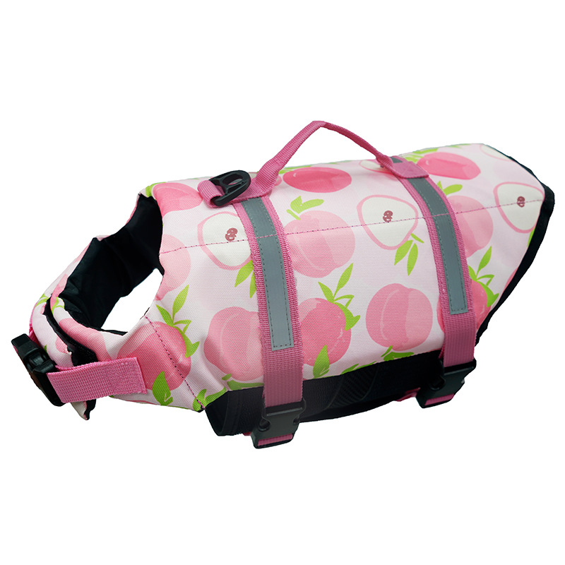 Dog life jacket peach pattern new color – sweet swim vest for dogs