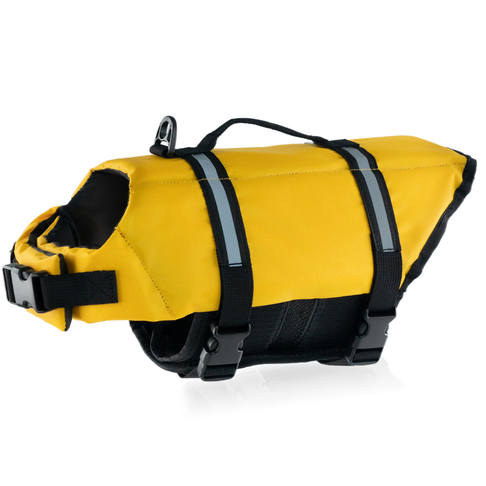 Dog life jacket yellow – bright swim vest for dogs