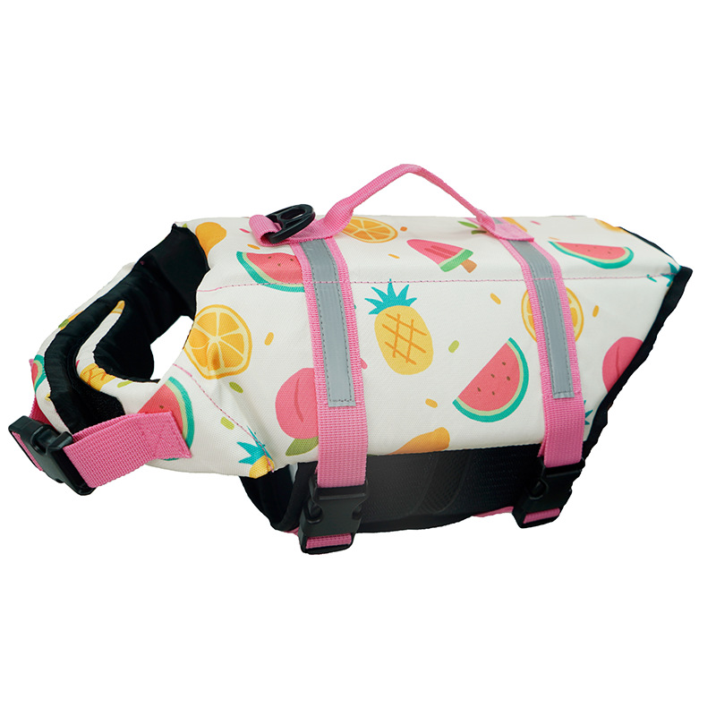 Dog life jacket fruit color pattern new color – fun swim vest for dogs