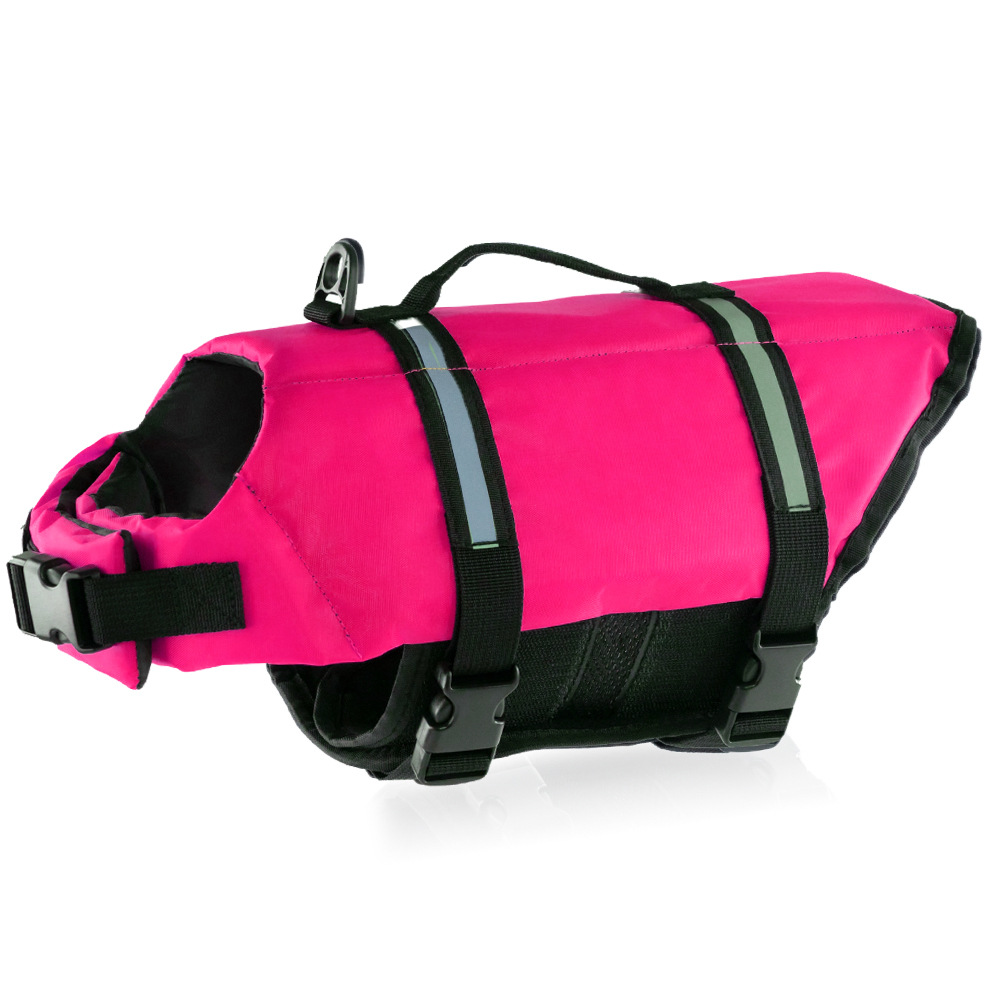 Dog life jacket rose red hot pink – bright swim vest for dogs